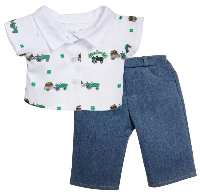 BLC C Outfit 2pc Tractor Shirt/Denim Pants Fits 20" & Newborn