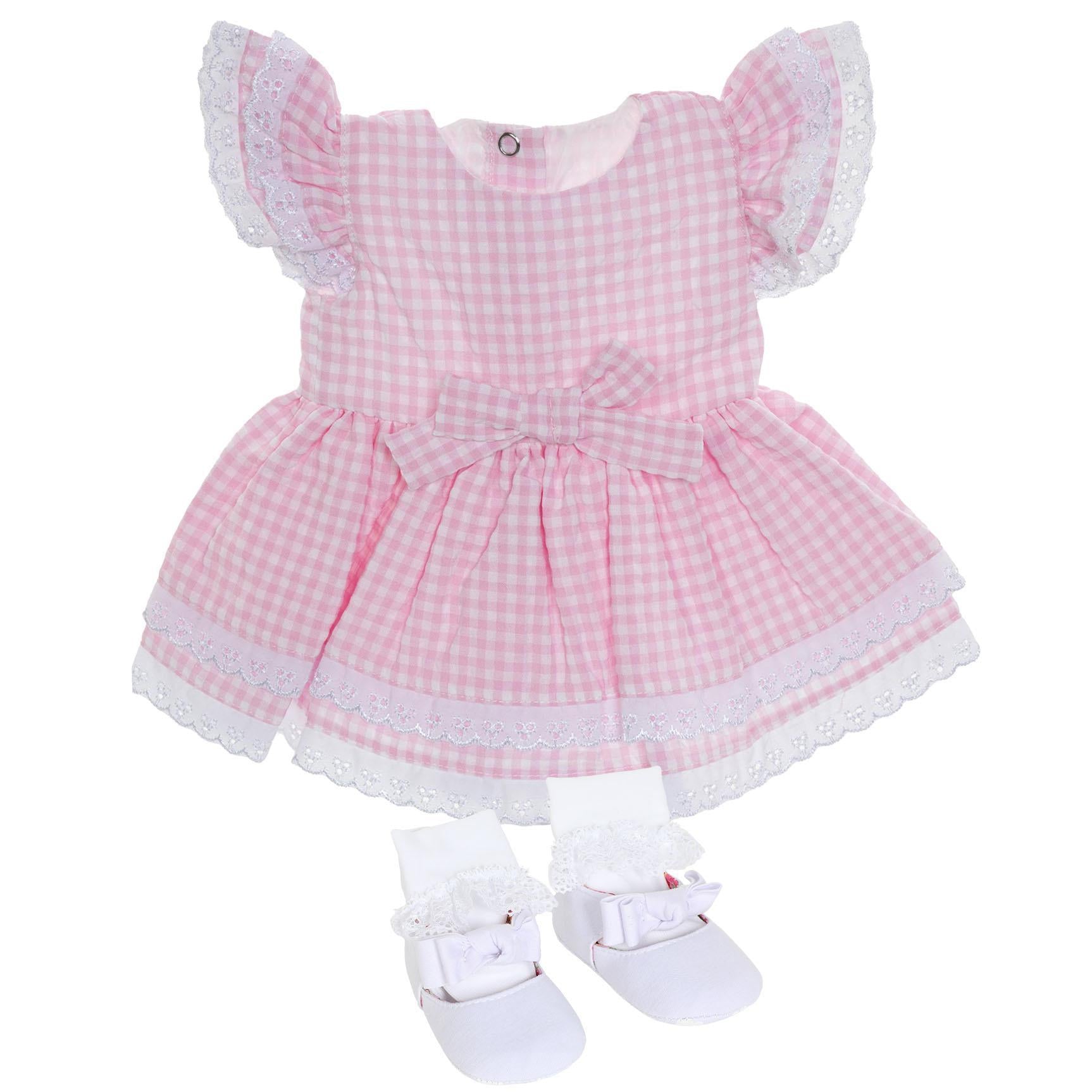 BLC C BU Fashion Set - Pink Eyelet Dress Fits 20"