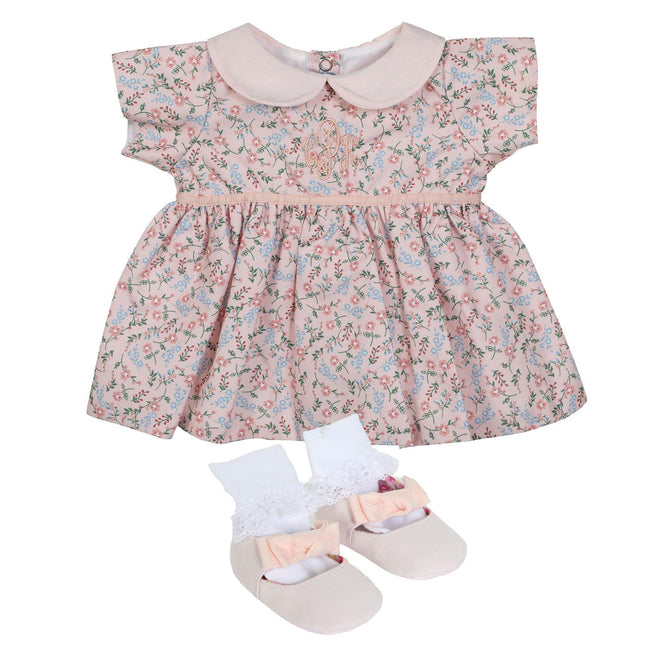 BLC C BU Fashion Set - Peach Floral Dress Fits 20"