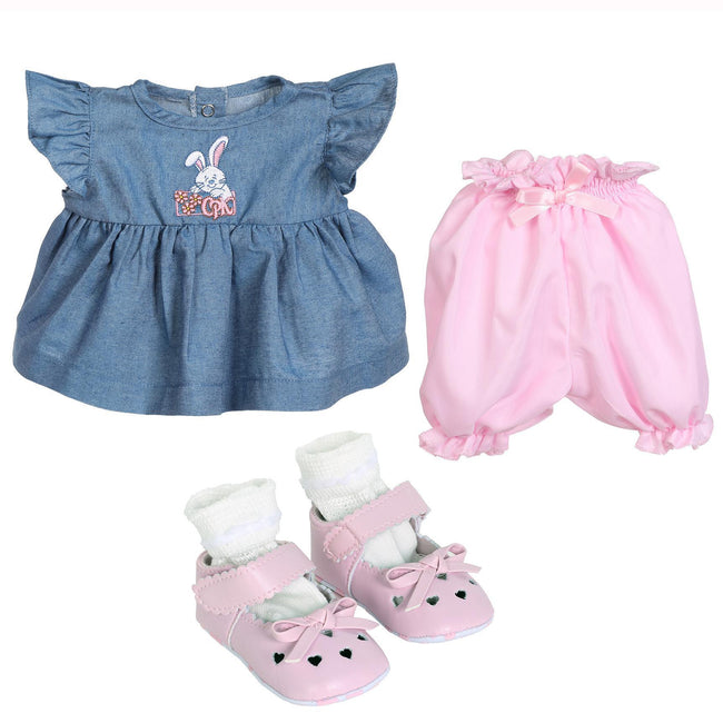 BLC C BU Fashion Set - Rabbit Denim Dress Fits 20"