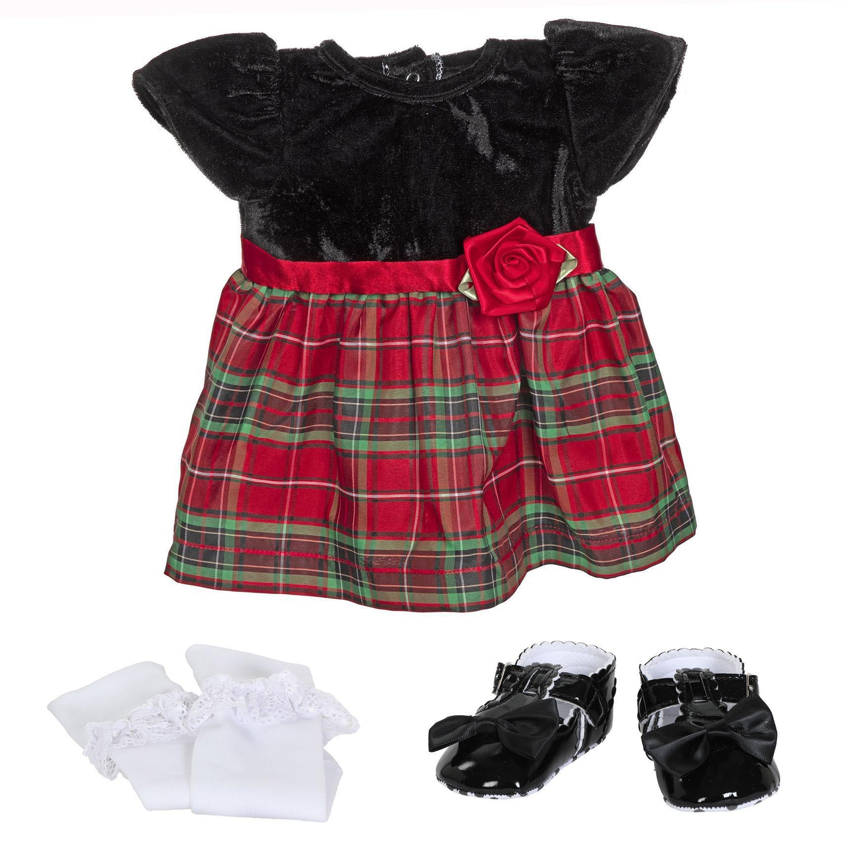 BLC C BU Fashion Set - Plaid Dress Fits 20"