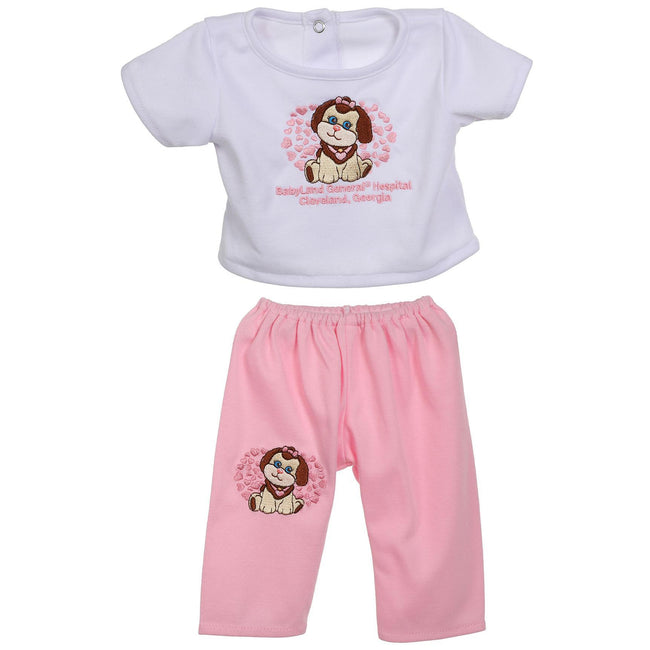 BLC C Outfit 2pc Dog Shirt Pink Hearts/Pink Pants Fits 20" & Newborn