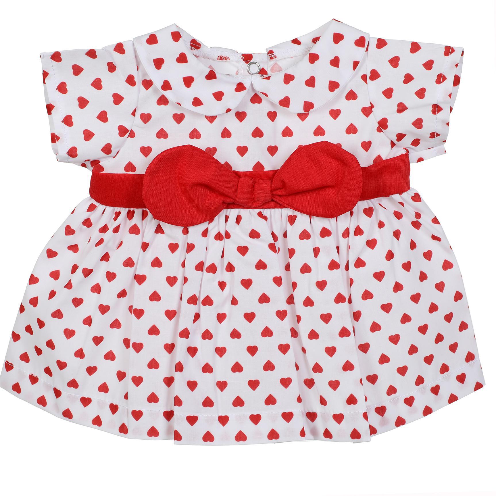 BLC C Dress White w/Red Hearts Fits 20"