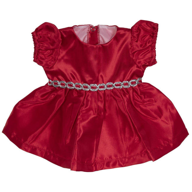 BLC C Dress Red Satin w/Silver Band Fits 20"