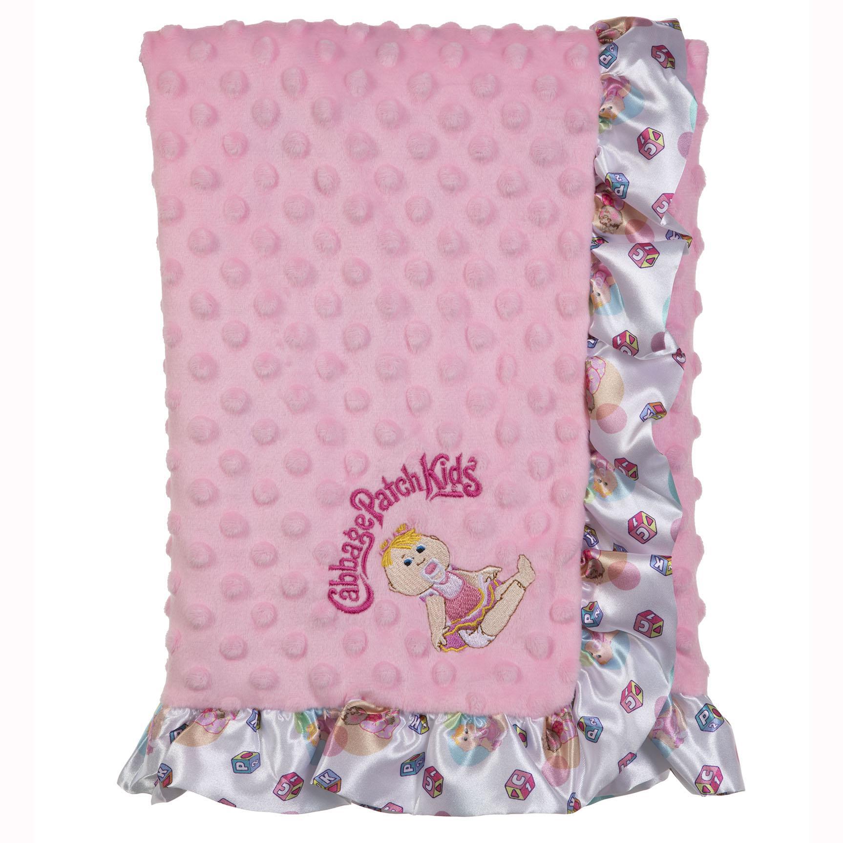 BLC C Blanket Minky Dot Pink and Baby Satin