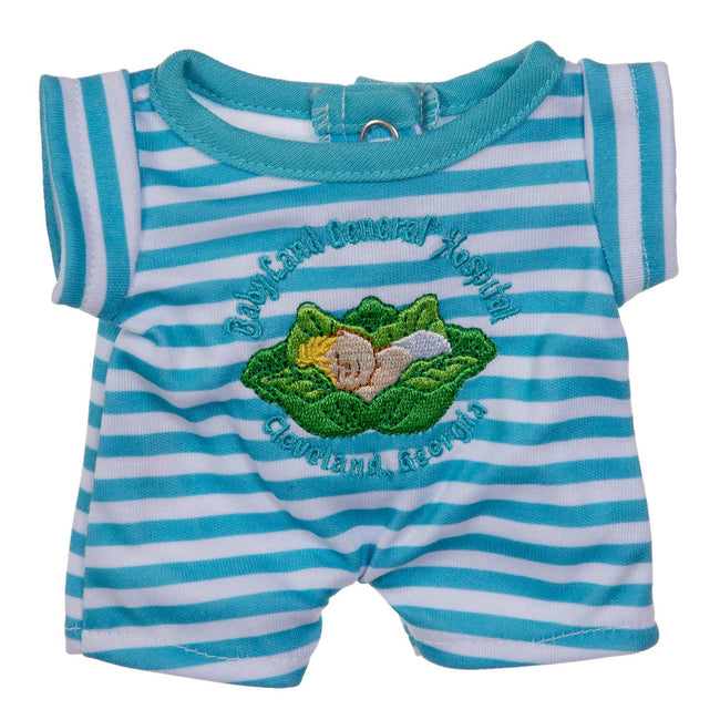 BLC Z9 Romper Teal Blue Striped Baby in Cabbage fits 9"