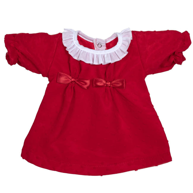 BLC C Dress Red w/White Ruffle Collar Fits 20" & Newborn