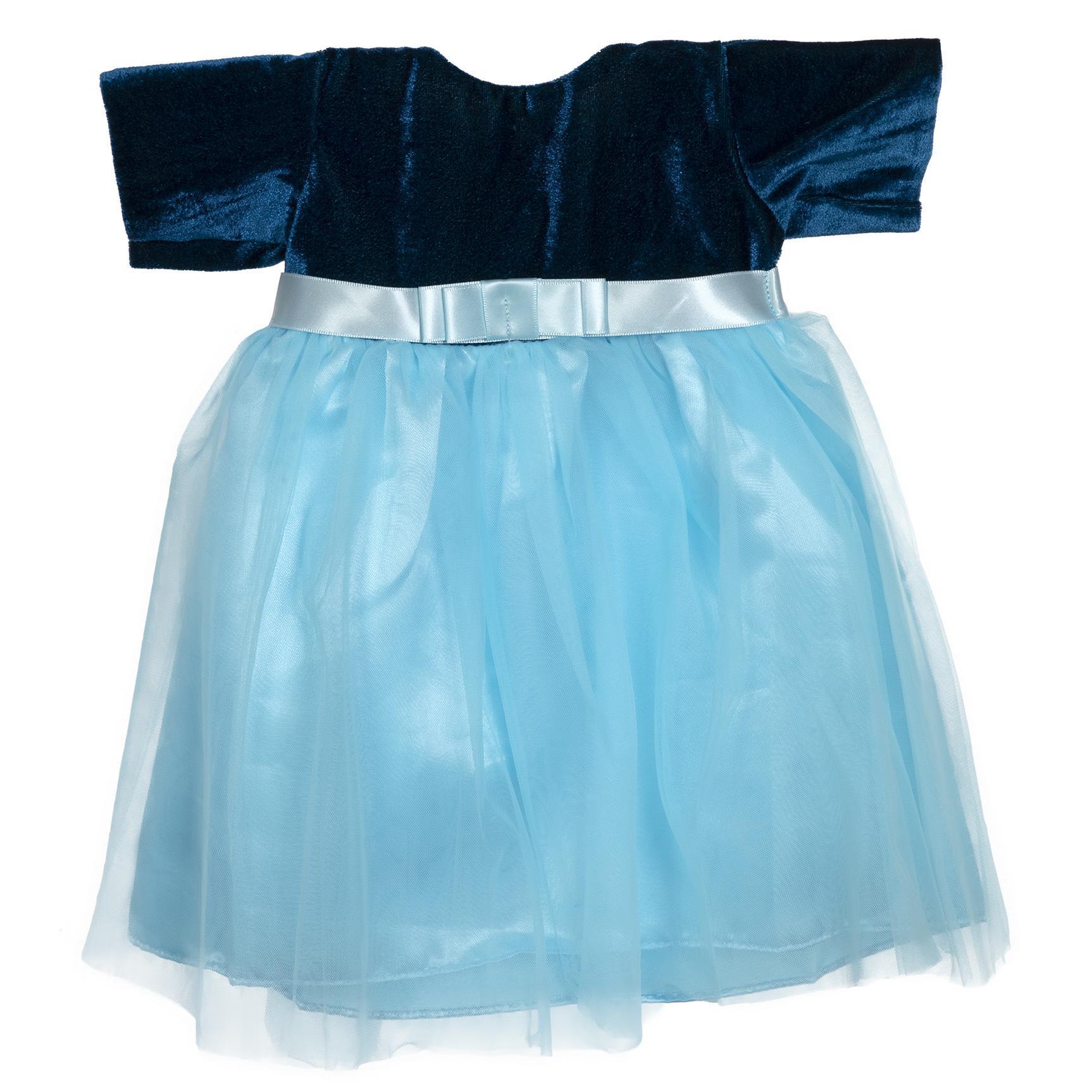 BLC C SG Dress Blue Velvet w/Light Blue Net Fits 20" & Newborn