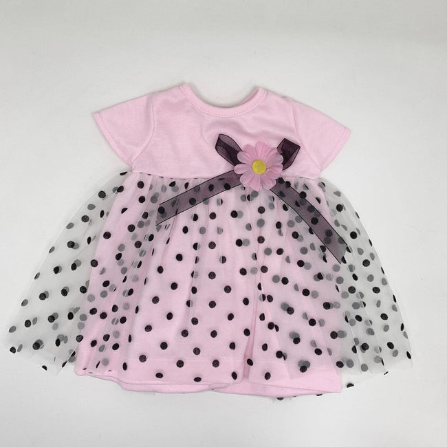 BLC C Dress Pink w/Black Polka Dot Net Fits 20"