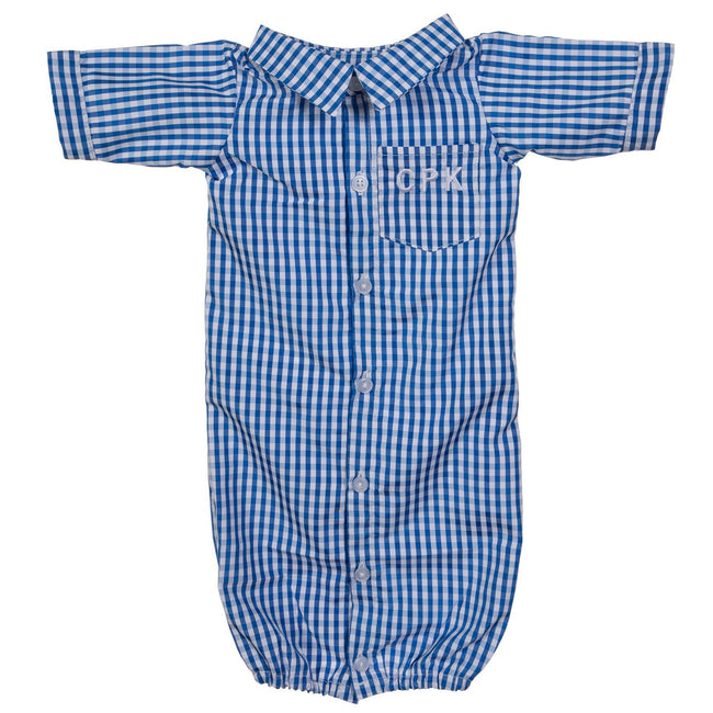 BLC C Sgz Gown Blue Gingham Fits 17", 20", & Newborn